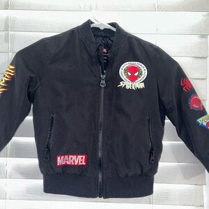 Marvel Black Spider-Man Kids Bomber Jacket size 2/3